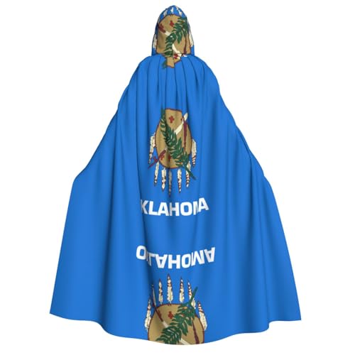 YQxwJL Oklahoma Kapuzenumhang mit Staatsflagge, Uni, für Erwachsene, Hexenumhang, Horror-Umhang, für Halloween, Cosplay-Kostüme von YQxwJL
