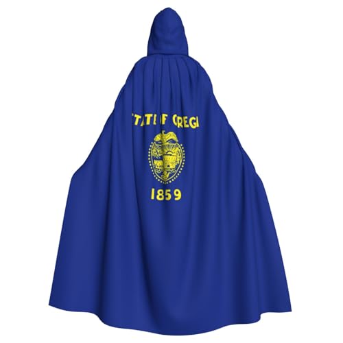 YQxwJL Oregon Uni Kapuzenumhang mit Staatsflagge, Hexen-Vampir-Zauberer-Robe für Halloween, Cosplay-Kostüme von YQxwJL