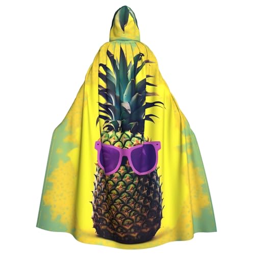 YQxwJL Psych Ananas Zitat Druck Karneval Umhang Robe Umhang Zauberer Kapuzenumhang für Erwachsene Halloween Cosplay Kostüme von YQxwJL