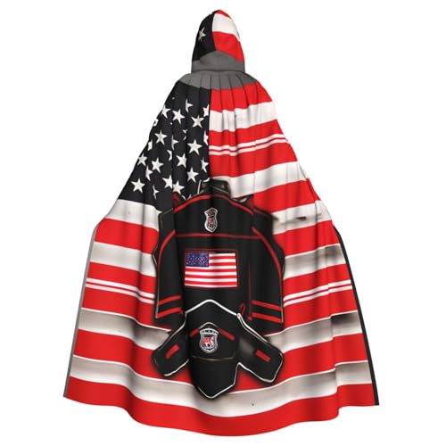 YQxwJL Red Line Feuerwehrmann Usa Flagge Druck Karneval Umhang Robe Umhang Zauberer Kapuzenumhang für Erwachsene Halloween Cosplay Kostüme YQxwJL Red Line Feuerwehrmann Usa Flagge Druck Karneval Umhang Robe Umhang Zauberer Kapuzenumhang für Erwachsene Halloween Cosplay Kostüme von YQxwJL