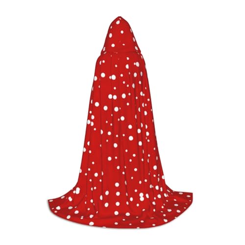 YQxwJL Rot-weißer Tupfen-Druck-Kapuzenumhang, Uni-Umhang, Hexenumhang, Vampirumhang für Halloween-Kostüme YQxwJL Rot-weißer Tupfen-Druck-Kapuzenumhang, Uni-Umhang, Hexenumhang, Vampirumhang für Halloween-Kostüme von YQxwJL