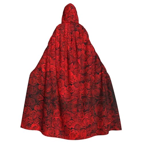 YQxwJL Rote Rose 1 langer Umhang für Herren und Damen, Umhang mit Kapuze für Halloween, Mittelalter, Renaissance, Hexenkostüm YQxwJL Rote Rose 1 langer Umhang für Herren und Damen, Umhang mit Kapuze für Halloween, Mittelalter, Renaissance, Hexenkostüm von YQxwJL