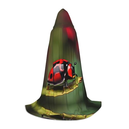 YQxwJL Roter Marienkäfer-Umhang mit Kapuze, Uni, Hexenumhang, Vampir Umhang für Halloween, Cosplay YQxwJL Roter Marienkäfer-Umhang mit Kapuze, Uni, Hexenumhang, Vampir Umhang für Halloween, Cosplay von YQxwJL