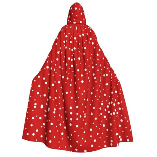YQxwJL Roter und weißer Kapuzenumhang für Erwachsene, Hexenumhang, Horror-Umhang, für Halloween, Cosplay-Kostüme von YQxwJL