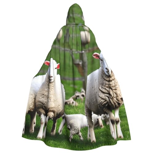YQxwJL Schafe und Lämmer Druck Karneval Umhang Robe Umhang Zauberer Kapuzenumhang für Erwachsene Halloween Cosplay Kostüme YQxwJL Schafe und Lämmer Druck Karneval Umhang Robe Umhang Zauberer Kapuzenumhang für Erwachsene Halloween Cosplay Kostüme von YQxwJL