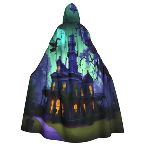 YQxwJL Schwarzer Haunted Mansion Print Karneval Umhang Robe Umhang Zauberer Kapuzenumhang für Erwachsene Halloween Cosplay Kostüme YQxwJL Schwarzer Haunted Mansion Print Karneval Umhang Robe Umhang Zauberer Kapuzenumhang für Erwachsene Halloween Cosplay Kostüme von YQxwJL