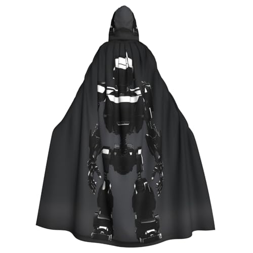 YQxwJL Schwarzer Roboter-Druck Karneval Umhang Robe Umhang Zauberer Kapuzenumhang für Erwachsene Halloween Cosplay Kostüme YQxwJL Schwarzer Roboter-Druck Karneval Umhang Robe Umhang Zauberer Kapuzenumhang für Erwachsene Halloween Cosplay Kostüme von YQxwJL