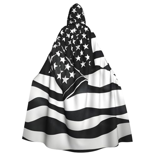 YQxwJL Schwarzer und weißer Umhang mit amerikanischer Flagge, Karneval, Zauberer, Kapuzenumhang, für Erwachsene, Halloween, Cosplay-Kostüme YQxwJL Schwarzer und weißer Umhang mit amerikanischer Flagge, Karneval, Zauberer, Kapuzenumhang, für Erwachsene, Halloween, Cosplay-Kostüme von YQxwJL
