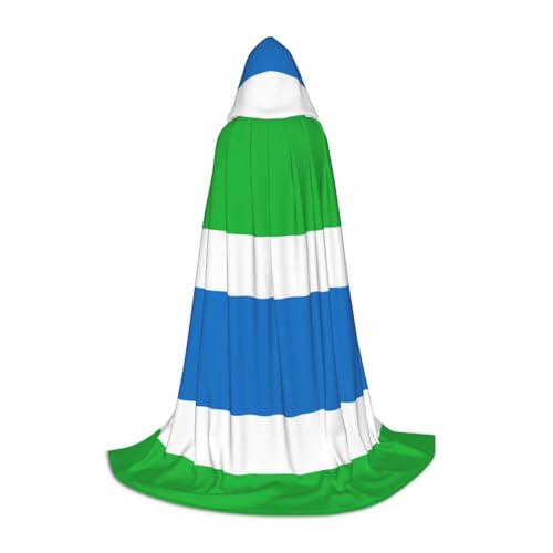 YQxwJL Sierra Leone Flaggen-Aufdruck, Uni-Kapuzenumhang, Hexen-Zauberer-Umhang, für Halloween, Cosplay, Party-Kostüm von YQxwJL