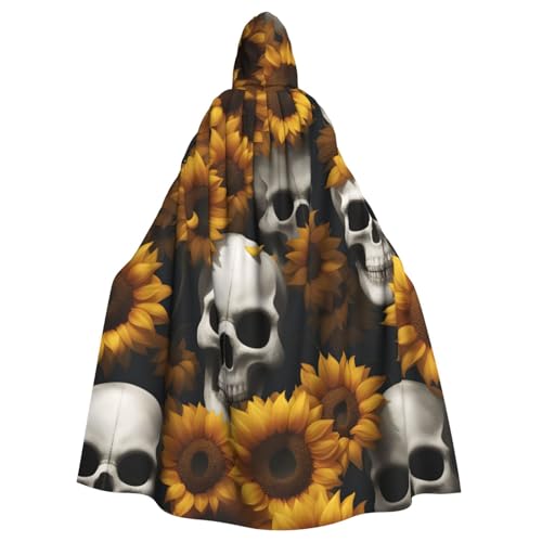 YQxwJL Sonnenblumen-Halloween-Totenkopf-Druck, Karnevals-Umhang, Zauberer-Kapuzenumhang, für Erwachsene, Halloween, Cosplay-Kostüme YQxwJL Sonnenblumen-Halloween-Totenkopf-Druck, Karnevals-Umhang, Zauberer-Kapuzenumhang, für Erwachsene, Halloween, Cosplay-Kostüme von YQxwJL