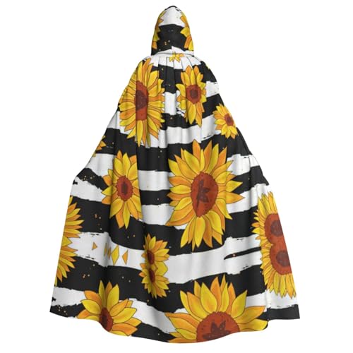 YQxwJL Stilvoller Sonnenblumen-Druck, langer Umhang, Uni, Umhang mit Kapuze, Halloween-Kostüm, Umhang für Erwachsene, Vampir-Hexenumhang YQxwJL Stilvoller Sonnenblumen-Druck, langer Umhang, Uni, Umhang mit Kapuze, Halloween-Kostüm, Umhang für Erwachsene, Vampir-Hexenumhang von YQxwJL