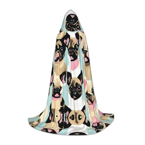 YQxwJL Süßer Mops Druck Kapuzenumhang Uni Umhang Hexenumhang Vampir Umhang Halloween Cosplay YQxwJL Süßer Mops Druck Kapuzenumhang Uni Umhang Hexenumhang Vampir Umhang Halloween Cosplay von YQxwJL