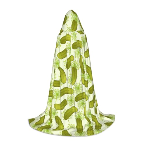YQxwJL Sushi Dill Pickles Print Uni Kapuzenumhang, Hexen-Zauberer-Umhang, Umhang, für Halloween, Cosplay, Party-Kostüm von YQxwJL