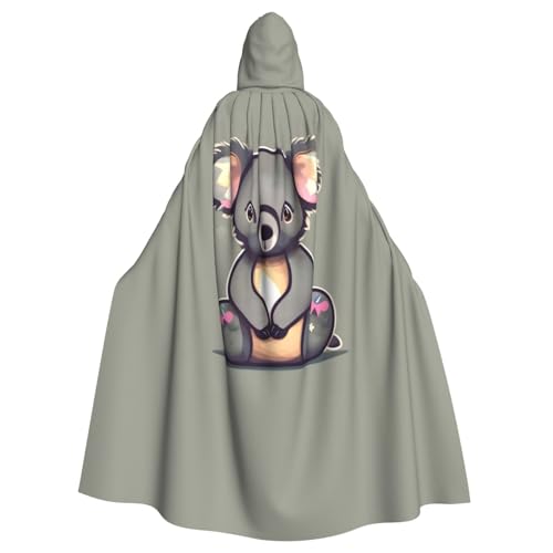 YQxwJL The lovely Koala Print Uni Hooded Cloak Hooded Robe, Witch Vampire Wizard Robe for Halloween Cosplay Costumes von YQxwJL
