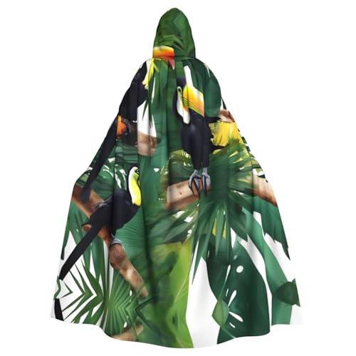 YQxwJL Toucans Uni Palmblatt Print Hexe Vampir Hexe Zauberer Cosplay Kostüm von YQxwJL