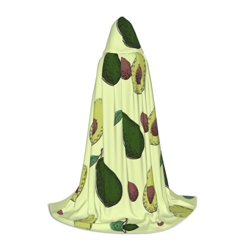 YQxwJL Umhang mit Avocado-Obstdruck, Uni, mit Kapuze, Hexen-Zauberer-Umhang, für Halloween, Cosplay, Party-Kostüm von YQxwJL