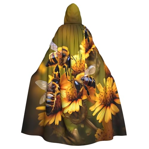 YQxwJL Umhang mit Biene, fliegender Druck, für Karneval, Zauberer, Kapuzenumhang, für Erwachsene, Halloween, Cosplay-Kostüme von YQxwJL