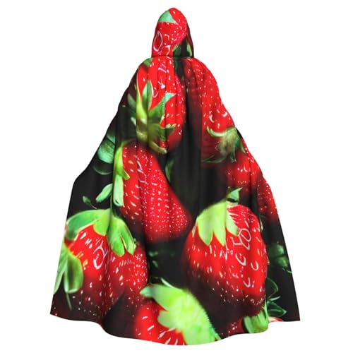 YQxwJL Umhang mit Erdbeermuster für Karneval, Zauberer mit Kapuze, für Erwachsene, Halloween, Cosplay-Kostüme YQxwJL Umhang mit Erdbeermuster für Karneval, Zauberer mit Kapuze, für Erwachsene, Halloween, Cosplay-Kostüme von YQxwJL
