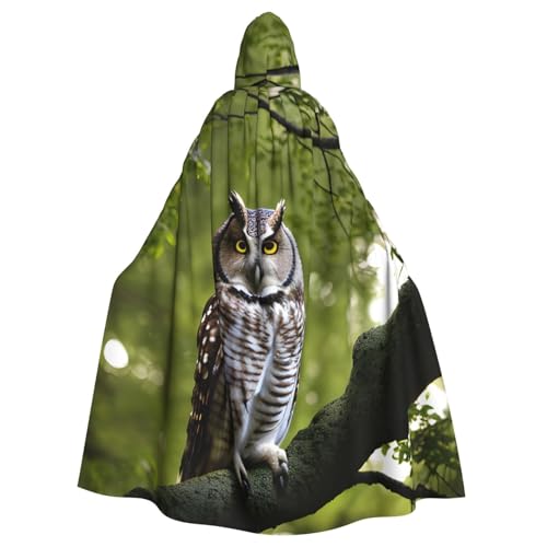 YQxwJL Umhang mit Eulen-Baumzweig-Druck, Karnevals-Umhang, Zauberer-Kapuzenumhang, für Erwachsene, Halloween, Cosplay-Kostüme von YQxwJL