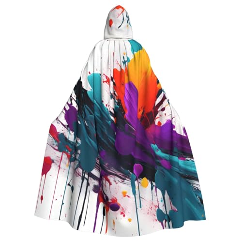 YQxwJL Umhang mit Farbspritzer-Druck, Karneval, Zauberer, Kapuzenumhang, für Erwachsene, Halloween, Cosplay-Kostüme YQxwJL Umhang mit Farbspritzer-Druck, Karneval, Zauberer, Kapuzenumhang, für Erwachsene, Halloween, Cosplay-Kostüme von YQxwJL