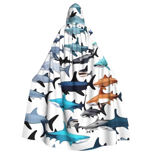 YQxwJL Umhang mit Haifischmuster für Karneval, Zauberer mit Kapuze, für Erwachsene, Halloween, Cosplay-Kostüme YQxwJL Umhang mit Haifischmuster für Karneval, Zauberer mit Kapuze, für Erwachsene, Halloween, Cosplay-Kostüme von YQxwJL