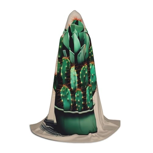 YQxwJL Umhang mit Kaktus-Kunstdruck, Uni, Hexen-Zauberer-Umhang, Vampirumhang für Halloween, Cosplay-Kostüme von YQxwJL