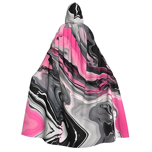 YQxwJL Umhang mit Kapuze, abstrakter Marmor-Grau, künstlerischer Druck, Uni, für Erwachsene, Hexenumhang, Horror-Umhang, für Halloween, Cosplay-Kostüme von YQxwJL