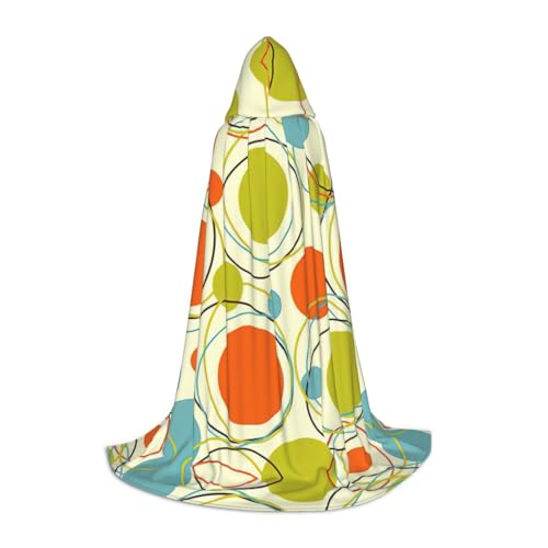 YQxwJL Umhang mit Kapuze, bunt, Retro-Stil, abstrakter Druck, Hexe, Zauberer, Umhang, für Halloween, Cosplay, Party-Kostüm von YQxwJL