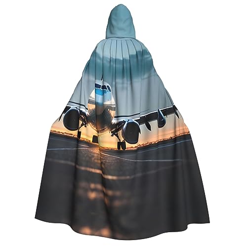 YQxwJL Umhang mit Kapuze in voller Länge, Motiv: Flugzeug im Abend, für Halloween, Cosplay, Party, Kostüme, für Damen und Herren YQxwJL Umhang mit Kapuze in voller Länge, Motiv: Flugzeug im Abend, für Halloween, Cosplay, Party, Kostüme, für Damen und Herren von YQxwJL