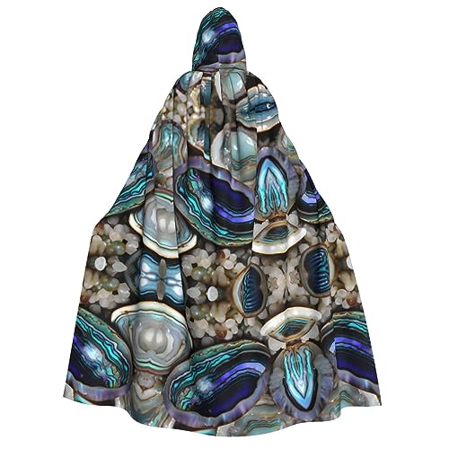 YQxwJL Umhang mit Kapuze in voller Länge, mit Abalone-Perlmutt-Druck, für Halloween, Cosplay, Kostümpartys, für Damen und Herren YQxwJL Umhang mit Kapuze in voller Länge, mit Abalone-Perlmutt-Druck, für Halloween, Cosplay, Kostümpartys, für Damen und Herren von YQxwJL
