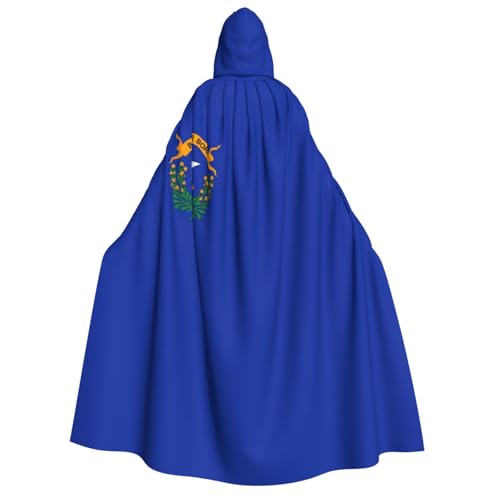 YQxwJL Umhang mit Kapuze in voller Länge mit Nevada-Flagge, Halloween-Umhang, Party-Umhang, Cosplay, Party-Kostüme für Damen und Herren von YQxwJL