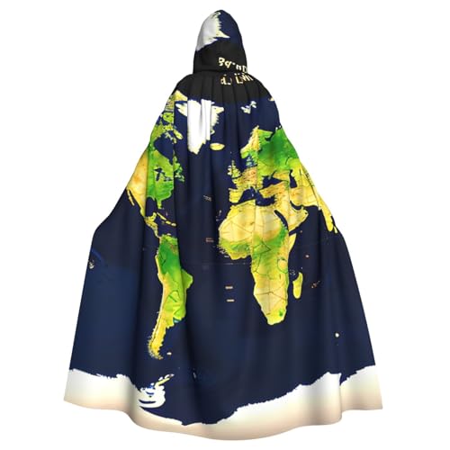 YQxwJL Umhang mit Weltkarten-Druck, für Erwachsene, Halloween, Cosplay-Kostüme von YQxwJL
