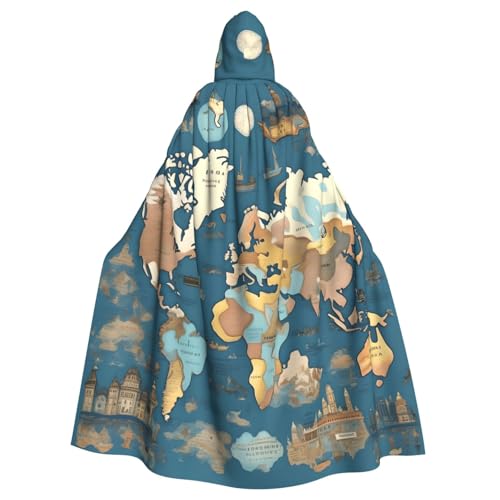 YQxwJL Umhang mit Weltkarten-Motiv, für Karneval, Zauberer, Kapuzenumhang, für Erwachsene, Halloween, Cosplay-Kostüme YQxwJL Umhang mit Weltkarten-Motiv, für Karneval, Zauberer, Kapuzenumhang, für Erwachsene, Halloween, Cosplay-Kostüme von YQxwJL