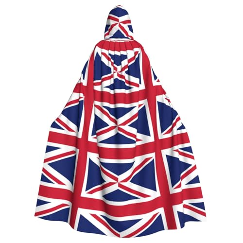 YQxwJL Umhang mit britischer Flagge, Motiv: Zauberer, Kapuzenumhang, für Erwachsene, Halloween, Cosplay-Kostüme YQxwJL Umhang mit britischer Flagge, Motiv: Zauberer, Kapuzenumhang, für Erwachsene, Halloween, Cosplay-Kostüme von YQxwJL