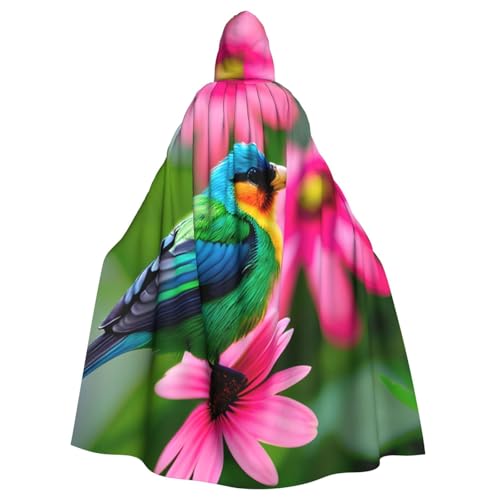 YQxwJL Umhang mit buntem Blumen- und Vogeldruck, Wikinger-Kapuzenumhang, mittelalterlicher schwarzer Umhang mit Kapuze, Halloween, Renaissance-Umhang YQxwJL Umhang mit buntem Blumen- und Vogeldruck, Wikinger-Kapuzenumhang, mittelalterlicher schwarzer Umhang mit Kapuze, Halloween, Renaissance-Umhang von YQxwJL