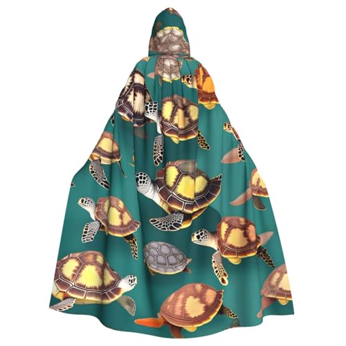 YQxwJL Umhang mit vielen Tieren, Meeresschildkröten, bedruckt, Karneval, Zauberer, Kapuzenumhang, für Erwachsene, Halloween, Cosplay-Kostüme YQxwJL Umhang mit vielen Tieren, Meeresschildkröten, bedruckt, Karneval, Zauberer, Kapuzenumhang, für Erwachsene, Halloween, Cosplay-Kostüme von YQxwJL
