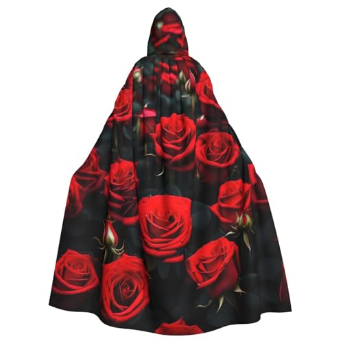 YQxwJL Umhang mit vielen roten Rosen, für Karneval, Zauberer, Kapuzenumhang, für Erwachsene, Halloween, Cosplay-Kostüme YQxwJL Umhang mit vielen roten Rosen, für Karneval, Zauberer, Kapuzenumhang, für Erwachsene, Halloween, Cosplay-Kostüme von YQxwJL