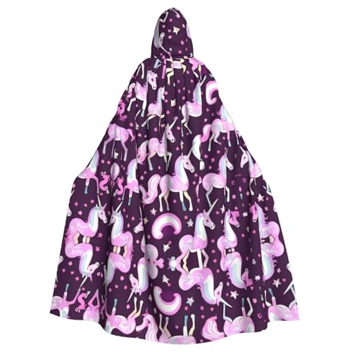 YQxwJL Uni-Kapuzenmantel mit Einhorn-Motiv, Hexen-Vampir-Zauberer-Robe für Halloween, Cosplay-Kostüme von YQxwJL