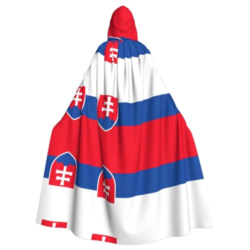 YQxwJL Uni-Kapuzenmantel mit Flagge der Slowakei, Hexen-Vampir-Zauberer-Robe für Halloween, Cosplay-Kostüme von YQxwJL