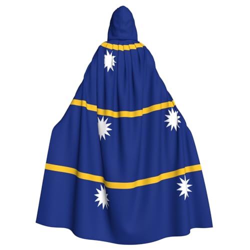 YQxwJL Uni Kapuzenmantel mit Flagge von Nauru, Hexe, Vampir, Zauberer, Robe für Halloween, Cosplay-Kostüme von YQxwJL