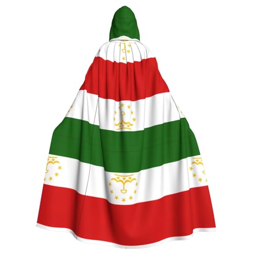 YQxwJL Uni-Kapuzenmantel mit Flagge von Tadschikistan, Hexen-Vampir-Zauberer-Robe für Halloween, Cosplay-Kostüme von YQxwJL