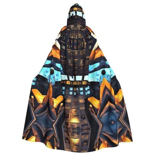 YQxwJL Uni Kapuzenmantel mit Flugzeug-Cockpit, Hexen-Vampir-Zauberer-Robe für Halloween, Cosplay-Kostüme von YQxwJL