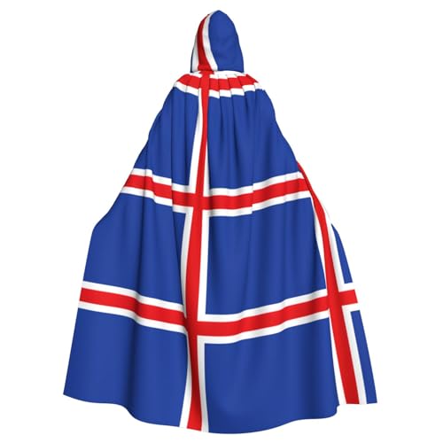 YQxwJL Uni-Kapuzenmantel mit Island-Flagge, Hexen-Vampir-Zauberer-Robe für Halloween, Cosplay-Kostüme von YQxwJL