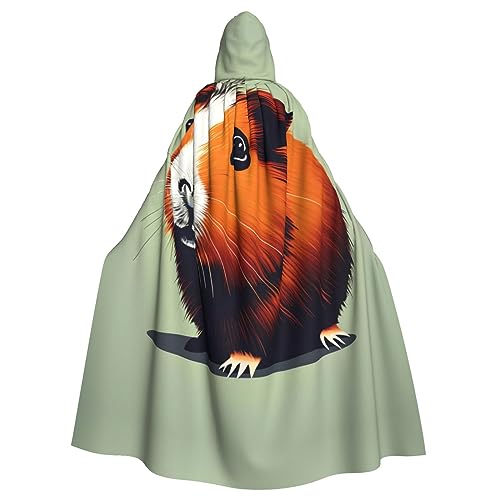YQxwJL Uni-Kapuzenmantel mit Meerschweinchen-Illustrationsdruck, Hexen-Vampir-Zauberer-Robe für Halloween, Cosplay-Kostüme von YQxwJL