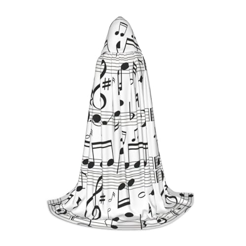YQxwJL Uni-Kapuzenumhang mit Musiknoten-Druck, Hexen-Zauberer-Umhang, für Halloween, Cosplay, Party-Kostüm YQxwJL Uni-Kapuzenumhang mit Musiknoten-Druck, Hexen-Zauberer-Umhang, für Halloween, Cosplay, Party-Kostüm von YQxwJL