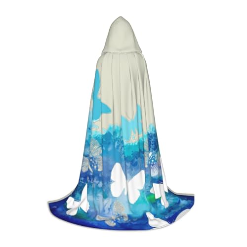 YQxwJL Uni-Kapuzenumhang mit Schmetterlings-Aufdruck, Hexen-Zauberer-Umhang, für Halloween, Cosplay, Party-Kostüm YQxwJL Uni-Kapuzenumhang mit Schmetterlings-Aufdruck, Hexen-Zauberer-Umhang, für Halloween, Cosplay, Party-Kostüm von YQxwJL