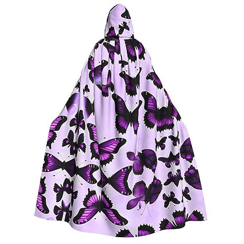YQxwJL Uni-Kapuzenumhang mit lila Schmetterlingen, Hexenumhang, Horrorumhang für Herren, für Halloween-Kostüme, Cosplay, Schwarz, Einheitsgröße YQxwJL Uni-Kapuzenumhang mit lila Schmetterlingen, Hexenumhang, Horrorumhang für Herren, für Halloween-Kostüme, Cosplay, Schwarz, Einheitsgröße von YQxwJL