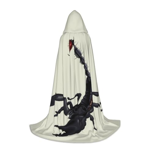YQxwJL Unisex Kapuzenumhang mit Skorpion-Druck, Hexen-Zauberer-Umhang, für Halloween, Cosplay, Party-Kostüm YQxwJL Unisex Kapuzenumhang mit Skorpion-Druck, Hexen-Zauberer-Umhang, für Halloween, Cosplay, Party-Kostüm von YQxwJL