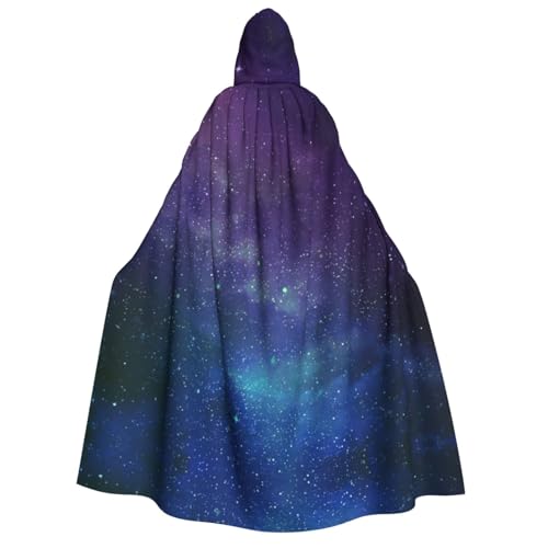 YQxwJL Universe with Stars Galaxy Interstellar Print Long Hooded Cape Uni Hooded Halloween Christmas Cloak Costumes Party Cape Dress Up von YQxwJL