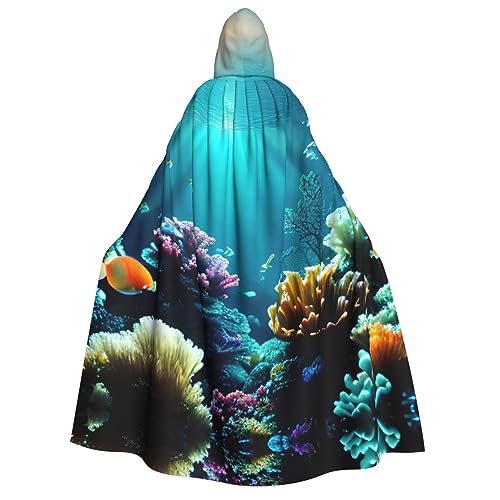 YQxwJL Unterwasserlandschaft Druck, Uni, Erwachsene, Kapuzenumhang, Hexenumhang, Horror-Umhang, für Halloween, Cosplay-Kostüme YQxwJL Unterwasserlandschaft Druck, Uni, Erwachsene, Kapuzenumhang, Hexenumhang, Horror-Umhang, für Halloween, Cosplay-Kostüme von YQxwJL